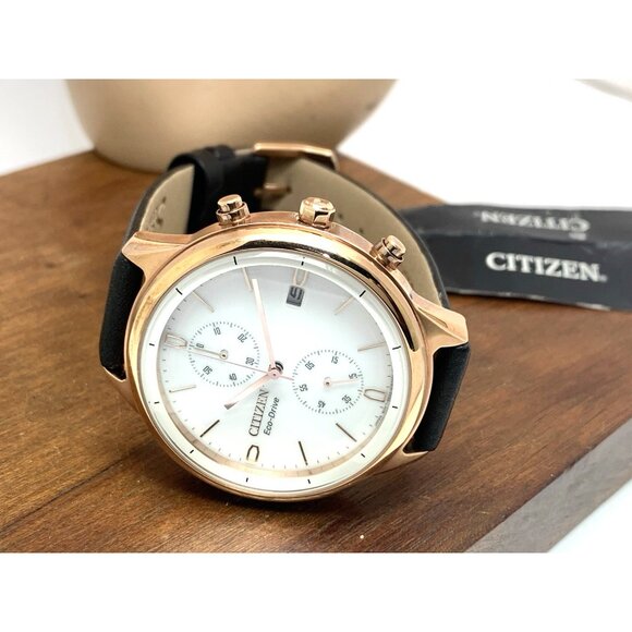 Citizen Women's Watch FB2003-05A Eco-Drive Chronograph White Dial Rose Gold 39mm - Picture 8 of 14